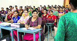 A workshop in progress at the Guru Nanak Khalsa College for Women in Ludhiana