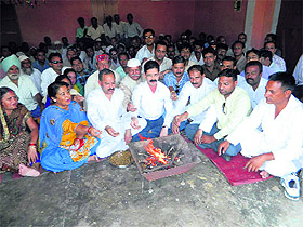 A Buddhi-Shuddhi yagna being organised at Vikas Nagar in Dehradun on Tuesday.