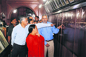Union Water Resources Minister Uma Bharati examines the Forest Research Institute (FRI) museum in Dehradun on Tuesday. 