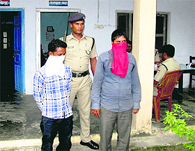Rape accused at Kotdwar police station in Dehradun on Tuesday. 