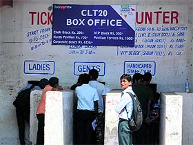 A thin crowd outside the ticket counter of the PCA Stadium, Mohali, on Wednesday.