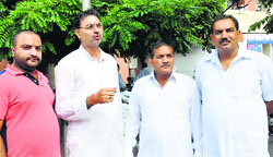 Members of the Swarankar Sangh Union before their meeting with the Police Commissioner in Jalandhar on Wednesday. Tribune Photo: Malkiat Singh