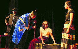 Students of Yadavindra Public School stage a play at Tagore Theatre in Chandigarh on Thursday