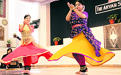 Kathak exponent Mahua Shankar performs at a SPIC MACAY programme at The Aryan School in Dehradun on Friday
