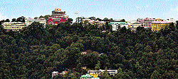 An aerial view of HPU in Shimla on Sunday. Photo: Amit Kanwar