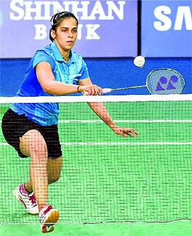 Saina Nehwal beat world No. 4 Sung Jihyun 21-12 10-21 21-9 in just 56 minutes.