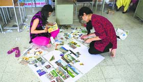 Students of the Central University of Himachal Pradesh, Shahpur, during a competition as part of World Tourism Week 2014 in Kangra on Monday.