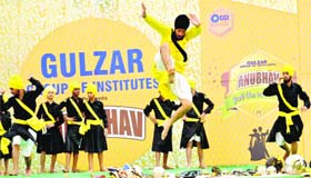 Students perform during a cultural programme at the Gulzar Group of Institutes in Ludhiana on Monday.