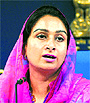 Union Minister for Food Processing Industries Harsimrat Kaur Badal in New Delhi on Monday. 