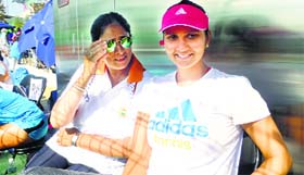 Sania with mother Nasima Mirza.