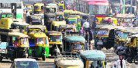 A rush of auto-rickshaws near the Inter-State Bus Terminal (ISBT) in Jalandhar. A file photograph