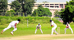 A match between Ludhiana and Jalandhar in progress during an inter-district cricket meet in Ludhiana on Tuesday