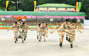 ITBP jawans showcase their rescue and search skills during the fourth Inter-Frontier Rock climbing competition in Mussoorie on Tuesday