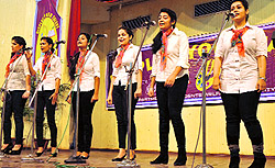 Students perform during the Display Your Talent 2014-15 in the University of Jammu on Wednesday