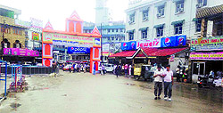 The deserted bus stand in Katra on Wednesday
