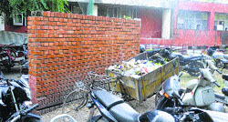 While the MC started theSwacch Bharat campaign, garbage was found dumped on the rear side of its building in Sector 17, Chandigarh, on Thursday. Tribune photo: Pradeep Tewari