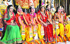 Members of the Chaturvedi family stage the Ramlila at Sector 27, Chandigarh.