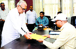 Chief Minister Bhupinder Singh Hooda files his nomination papers from Garhi Sampal Kiloi Assembly seat in Rohtak on Friday