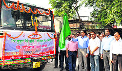 A batch of 24 pilgrims under the My Senior Citizens My Shrine scheme on way to the Badrinath shrine from Haridwar on Thursday