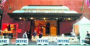 In recent years Indian contingents have been putting up at Hotel New York Palace on Madison Avenue. 