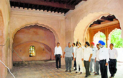 The ASI team at Ram Bagh in Amritsar on Saturday