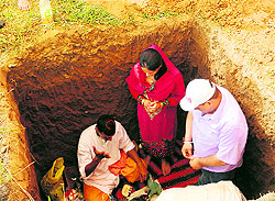 Office-bearers of NGO SAARTHI lay the foundation stone of the Integrated School in Amritsar on Sunday