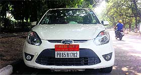 PU Campus Student Council president Divyanshu Budhiraja flaunts his position on his personal car.