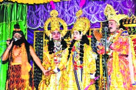 A scene from the Ramlila being staged in Una