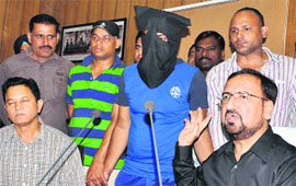 DGP BS Sidhu addresses mediapersons at police headquarters in Dehradun on Sunday