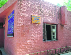The window to deposit property tax at the Company Bagh lies idle in Amritsar on Monday.