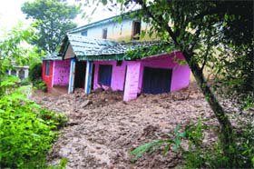 A file photo of a landslide at Cholla village near Dharamsala