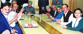 Chief Minister Virbhadra Singh inaugurates the Deha sub-tehsil and Kupvi sub-tehsil through video-conferencing in Shimla on Monday