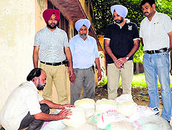 Officials of the Health Department along with a huge quantity of synthetic khoya seized in Amritsar on Tuesday