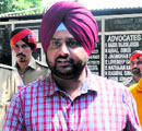 DSP Gurbans Singh Bains at the District Courts in Phase IIIB-1, Mohali, on Tuesday.