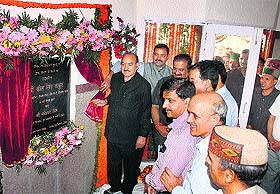 Health and Revenue Minister Kaul Singh Thakur inaugurates an advanced trauma centre at the Regional Hospital in Kullu on Tuesday.