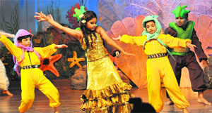 Students of Vivek High School perform during their Founders Day in Chandigarh on Wednesday