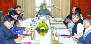 CM Virbhadra Singh presides over a Cabinet meeting in Shimla on Wednesday.