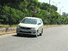 The constructed portion of the Ring Road, Phase I, which is mostly used by people for morning and evening walks.