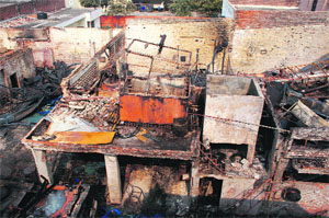 Goods worth Rs 60 lakh were destroyed in a fire that broke out at a chemical factory in the Industrial Area, Phase II, Panchkula, late on Thursday night.