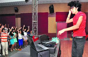 Anish Chengappa, a Class XII student of Strawberry Fields High School, performs at the delegate dance dinner during the Model UN Conference in Chandigarh on Saturday.