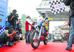 Participants at the 16th Maruti Suzuki Raid De Himalaya which was flagged off in Shimla on Saturday. Photo: Amit Kanwar