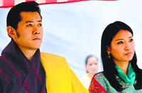 King of Bhutan Jigme Khesar Namgyel Wangchuk and his queen Jetsun Pema at The Lawrence School, Sanawar, on Saturday. 