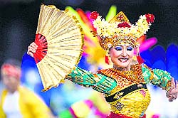 An Indonesian artist during the ceremony