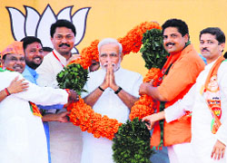 PM Narendra Modi during a rally in Gondia on Sunday.