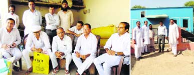 Residents of Shergarh village narrate their woes; (right) the dysfunctional RO plant.