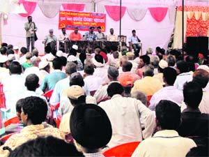 Participants at a state-level convention of the CPI ( ML) held at Haldwani on Sunday. 