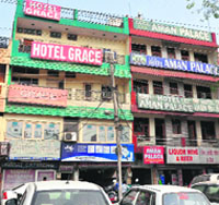 Several hotels in villages falling under the MC limits have come up in violation of the building bylaws. Tribune photo: Parvesh Chauhan