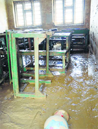 A school in Srinagar after the floods. Tribune Photo: YAwar Kabli