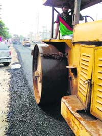 The work was stalled during the rainy season. Most of the newly constructed roads are in a pitiable condition in Ludhiana.