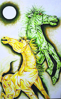 Some of the artworks on display at the exhibition.